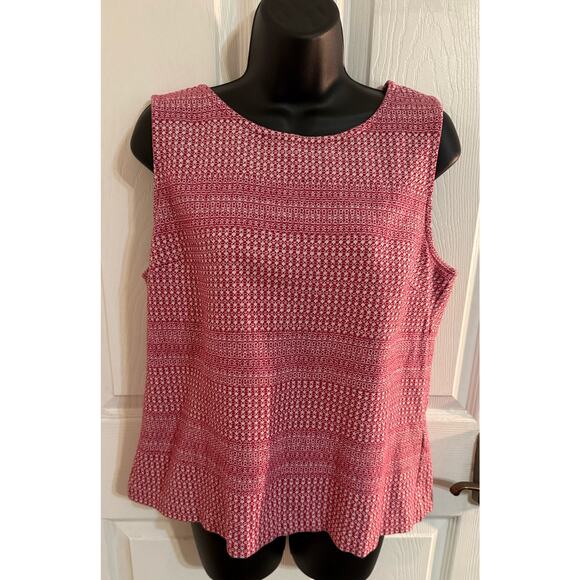 Banana Republic jacquard cotton, sleeveless top, buttons up back large excellent - Picture 1 of 4